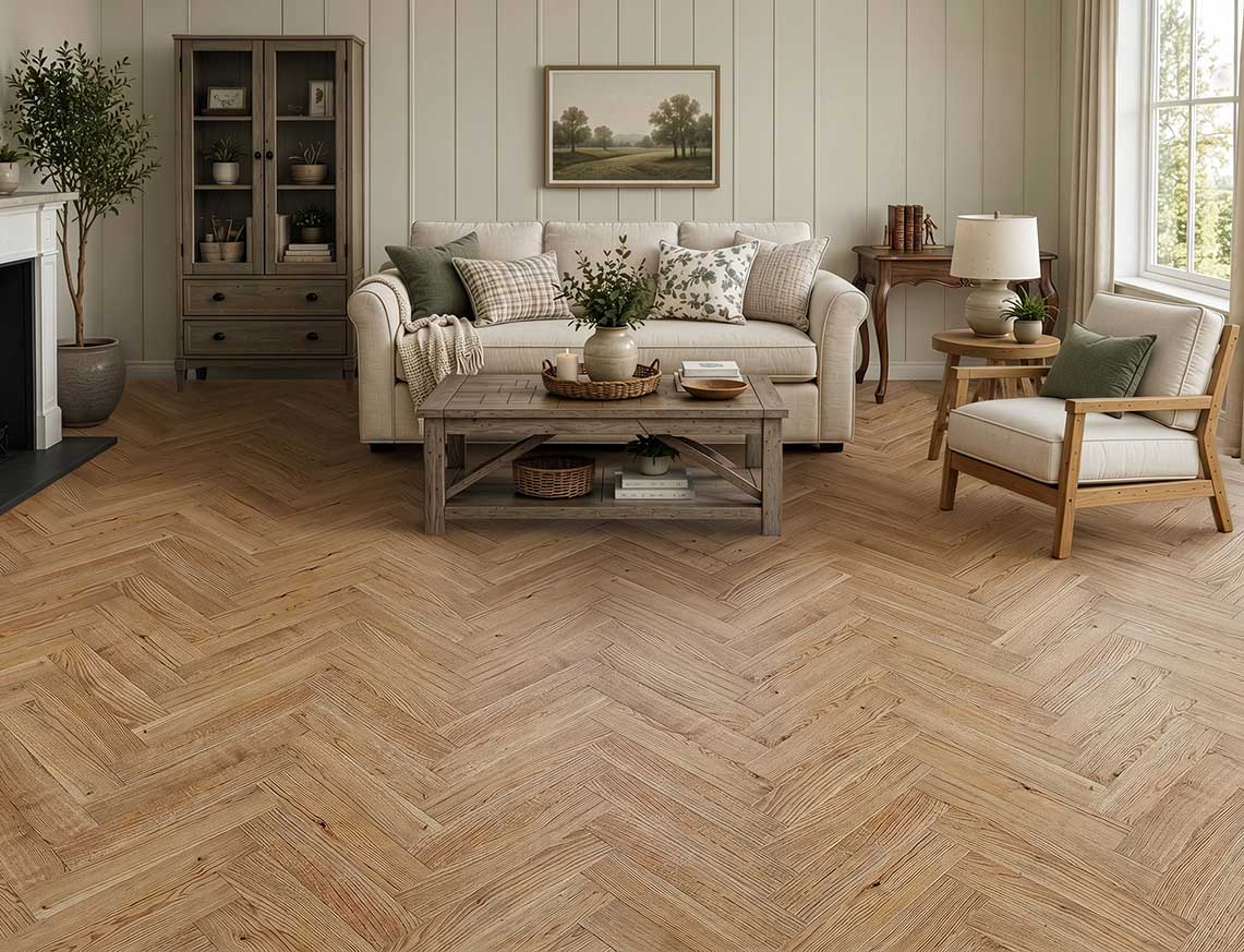 Cadogan Solid Herringbone Oak