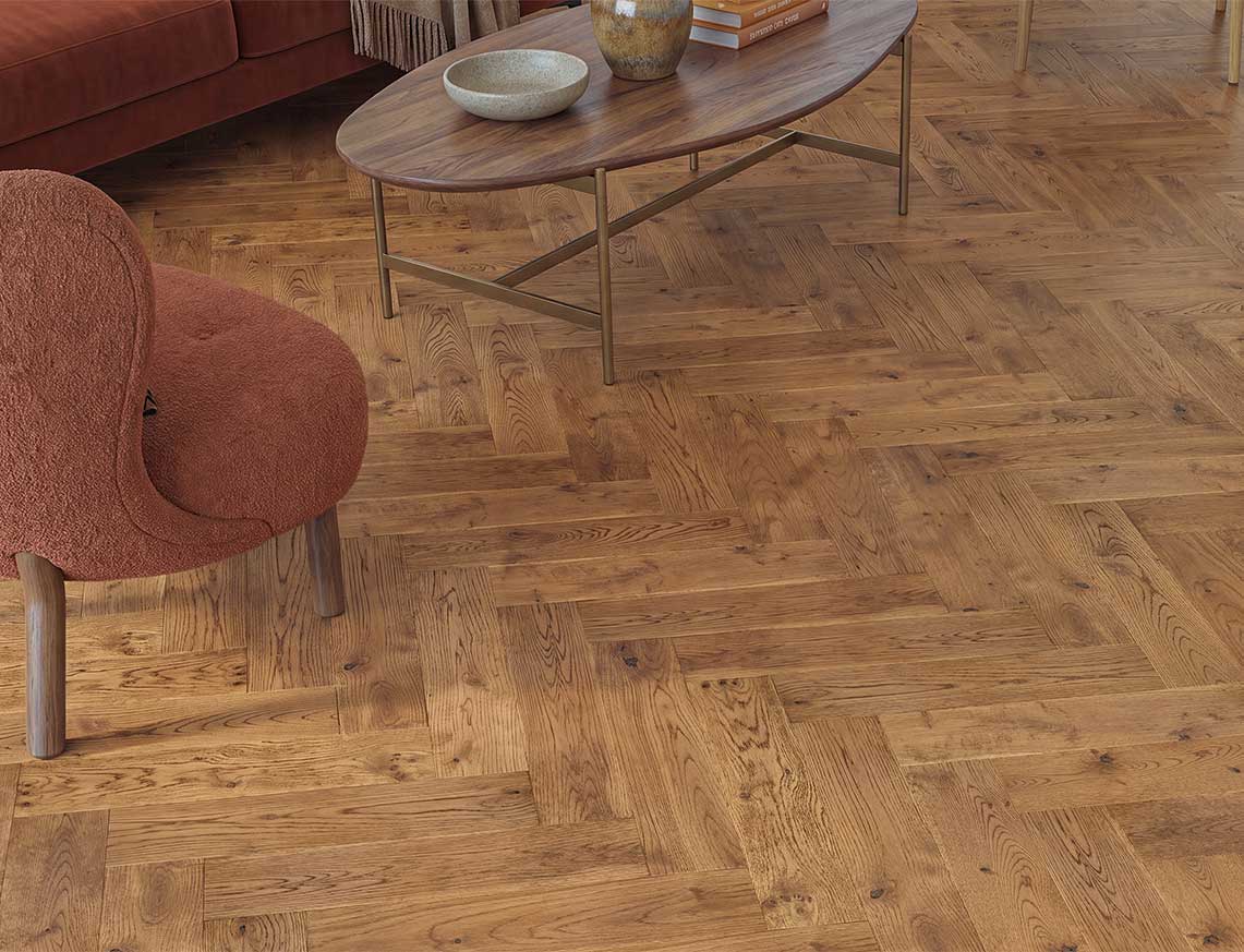 Russell Solid Herringbone Oak