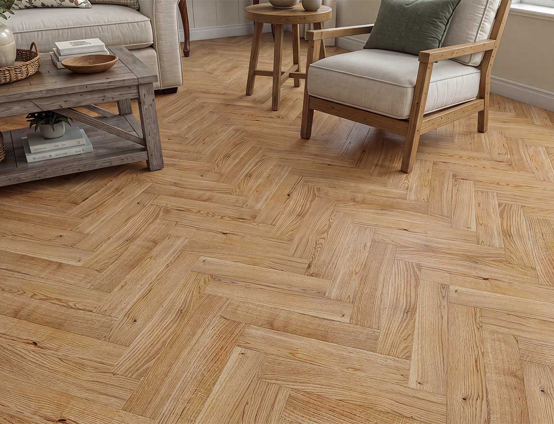 Cadogan Solid Herringbone Oak
