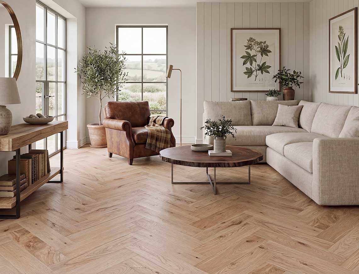 Kendal Solid Herringbone Oak 