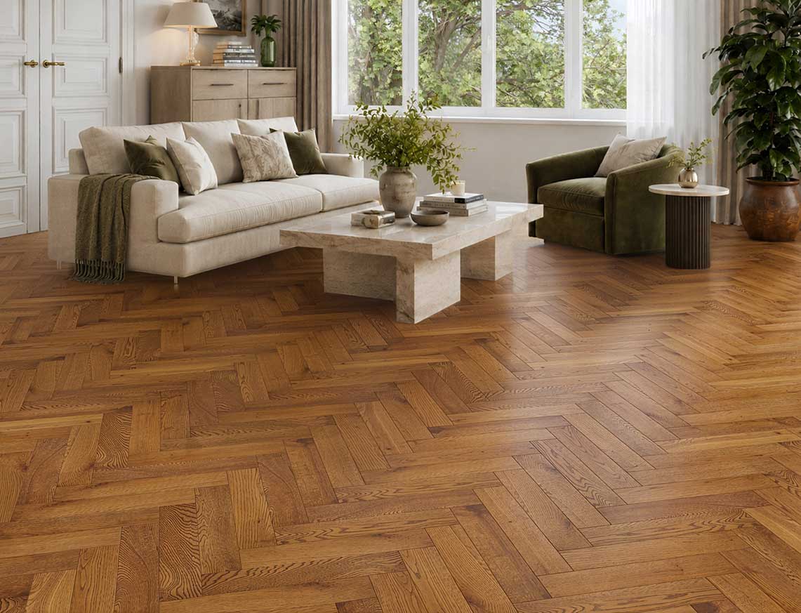 Fitzroy Solid Herringbone Oak 
