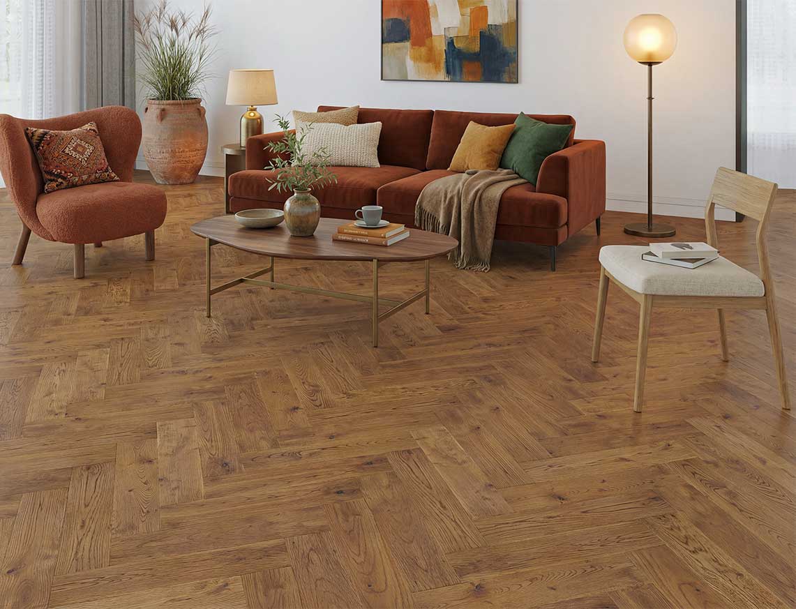 Russell Solid Herringbone Oak 